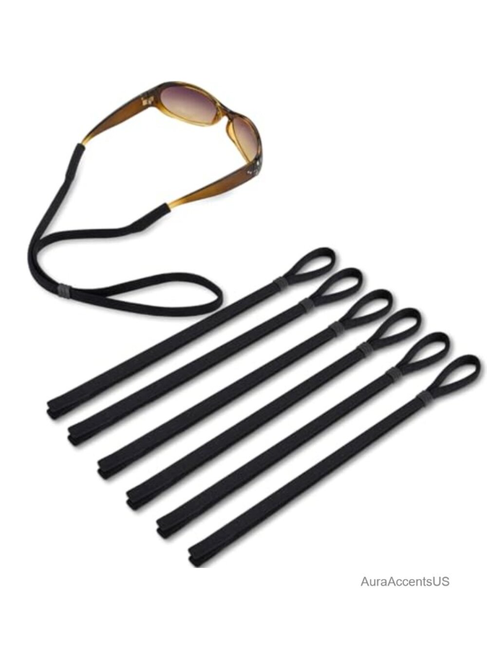 6 Pack Adjustable Glasses Strap Nylon Spandex Eyewear Retainer Sports Holder